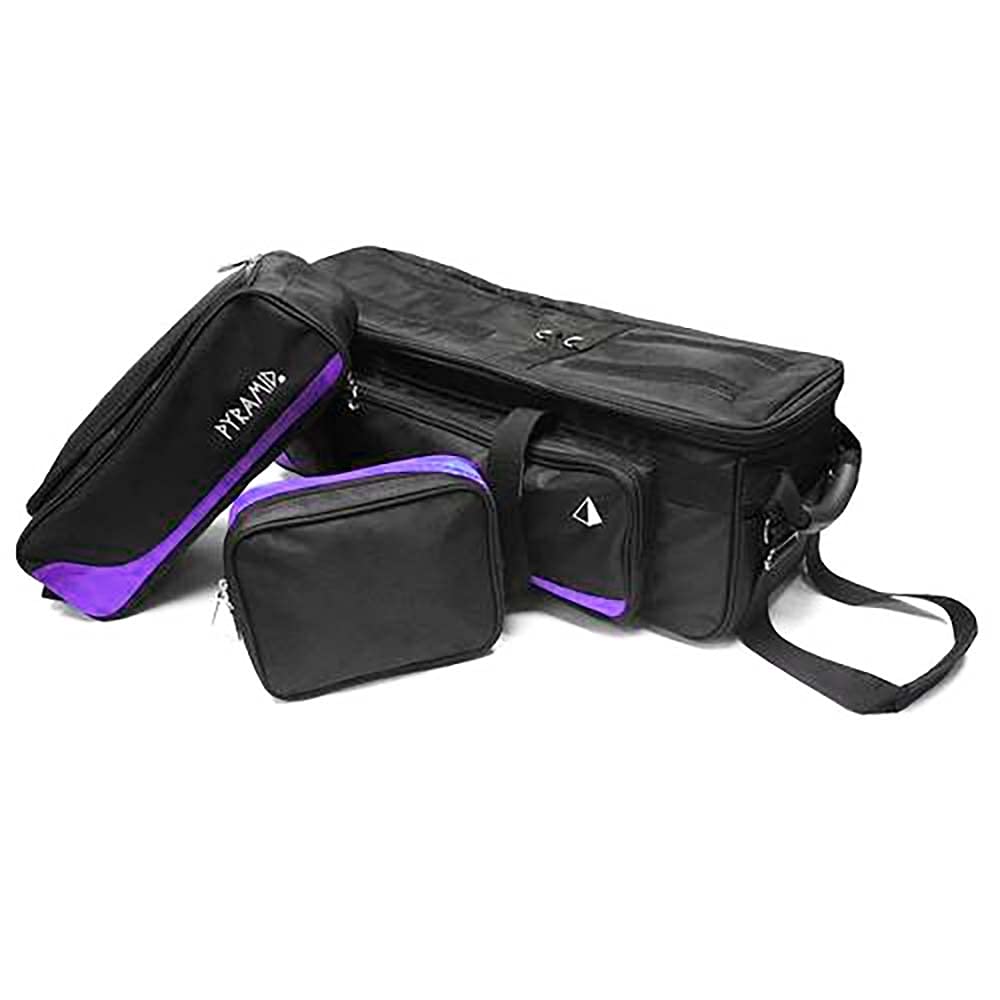 Pyramid Path Triple Tote Roller Plus Bowling Bag with Detachable Shoe Bag (Fits US Mens Size 15), Accessory and Side Pocket, Lightweight Travel Design