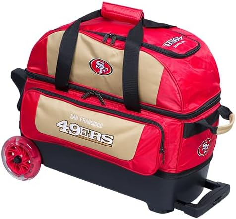 KR Strikeforce NFL San Francisco 49ers Two Ball Bowling Roller Bag