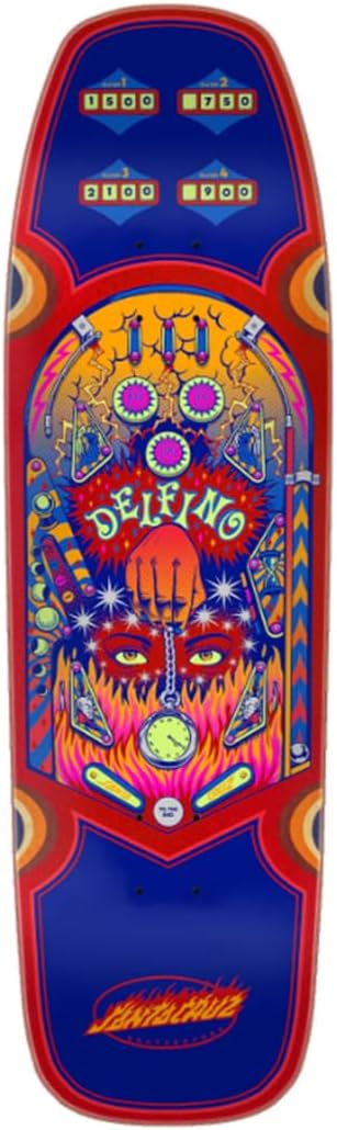 SANTA CRUZ Delfino Pinball Pro Shaped 9.14in x 31.50in Skateboard Decks