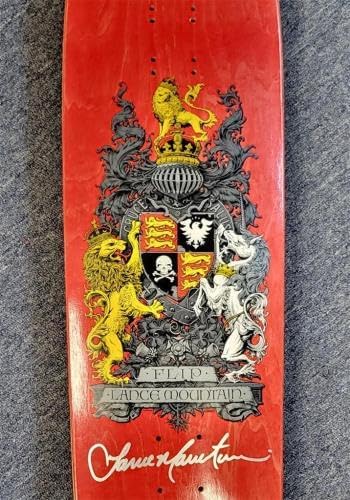 Lance Mountain signed 9.0 Flip Crest Skateboard Deck autograph ~ BAS - Autographed Extreme Sports Products
