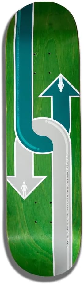 Girl Skateboard Deck Gass Dual Directional Green 8.0" x 31.88" with Grip