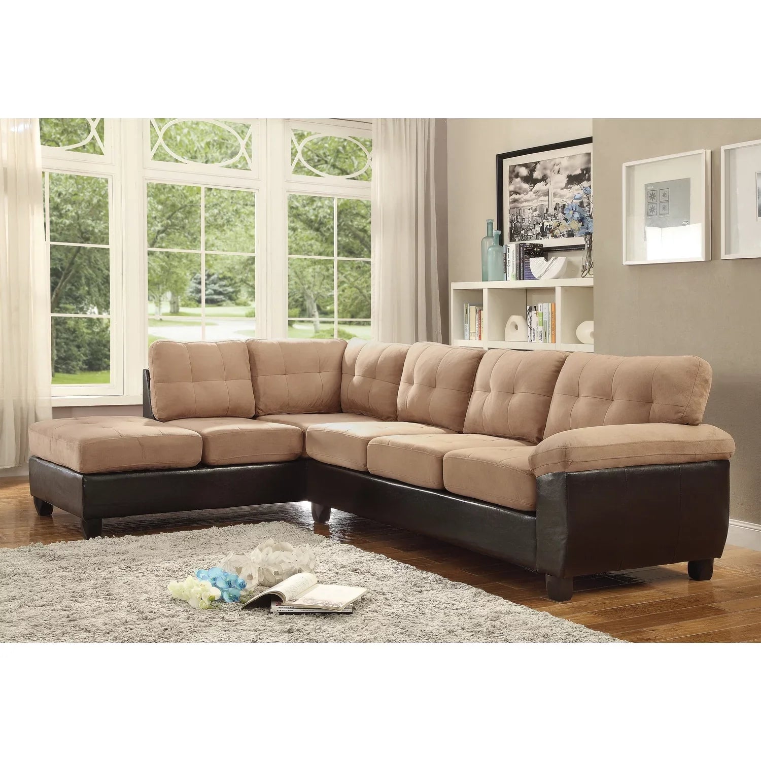 Homestock Retro Renaissance G908B-SC Sectional , Mocha