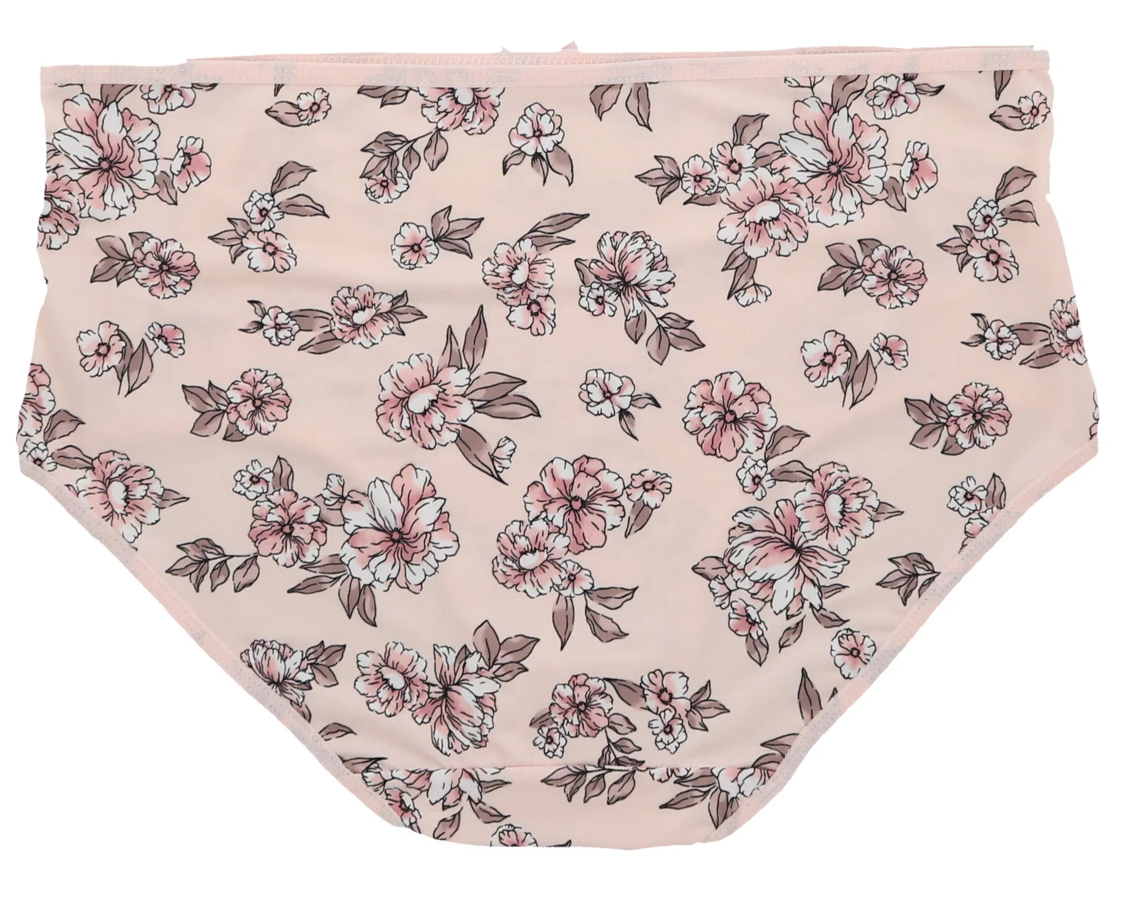 Delta Burke Intimates Women's Plus Size Sexy Classic High Rise Brief Panties (5Pr) (Large, Pink Floral Dots)