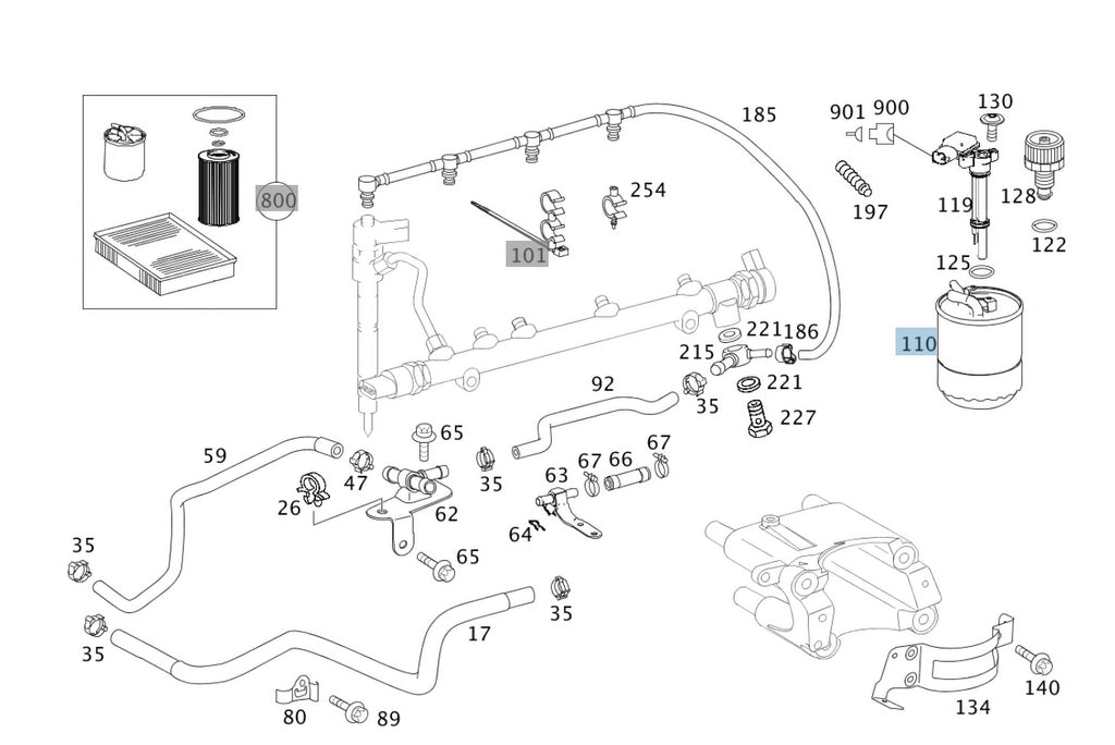 New Genuine Mercedes-Benz Sprinter Fuel Filter 6420920101 OEM