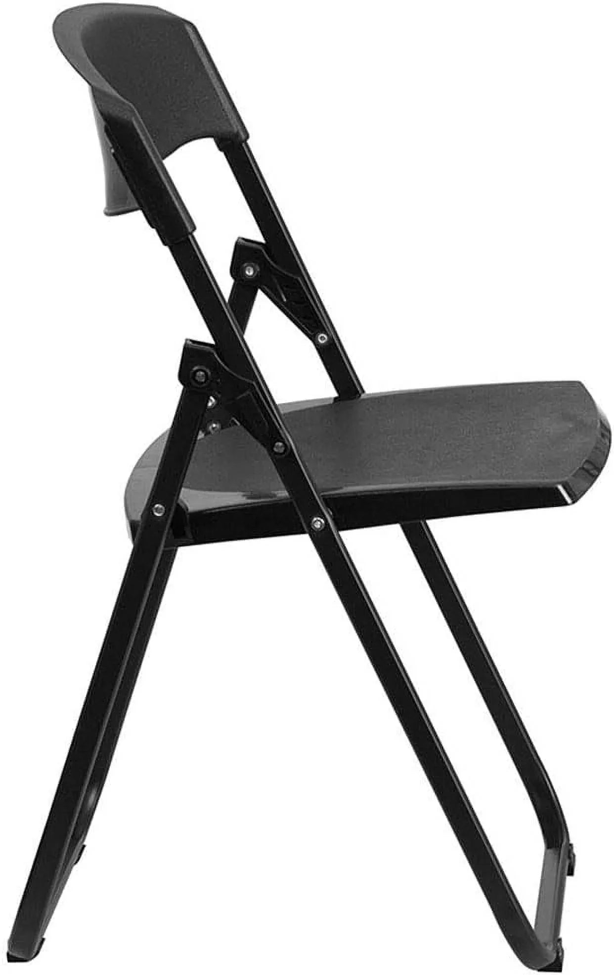 HERCULES Series 500 Lb. Capacity Heavy Duty Black Plastic Folding Chair With Built-In Ganging Brackets