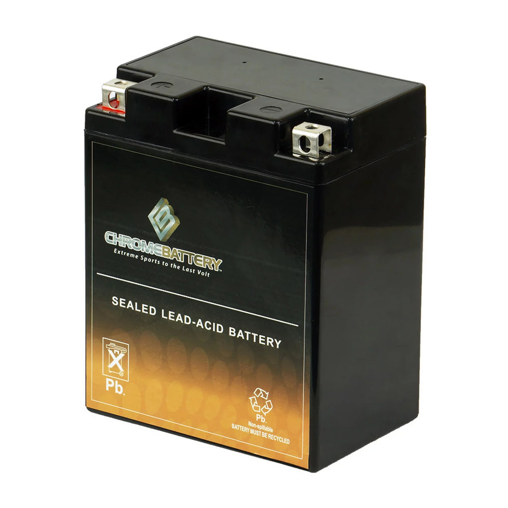 Chrome Battery YTX14AH-BS (14AH-BS 12 Volt,12 Ah, 210 CCA) Atv Battery for Kawasaki 300cc Klf300-c Bayou 300 4x4 1995