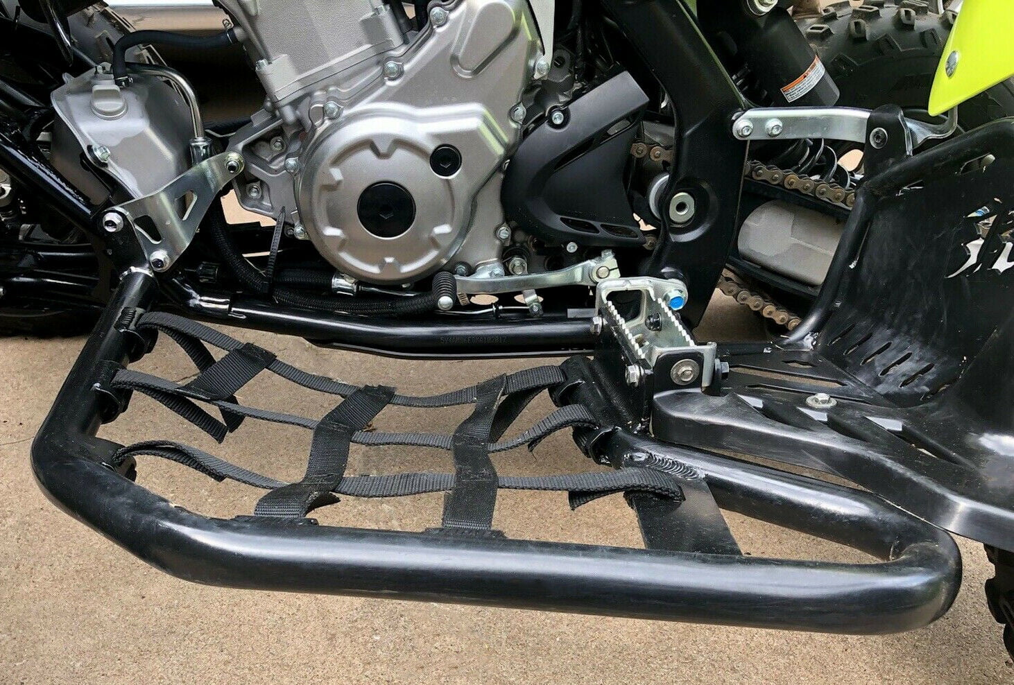 Kojem Aluminium Foot Peg Step Nerf Bars for Yamaha Raptor 700 Black Side Step with Black Webbing nets 2006-2020