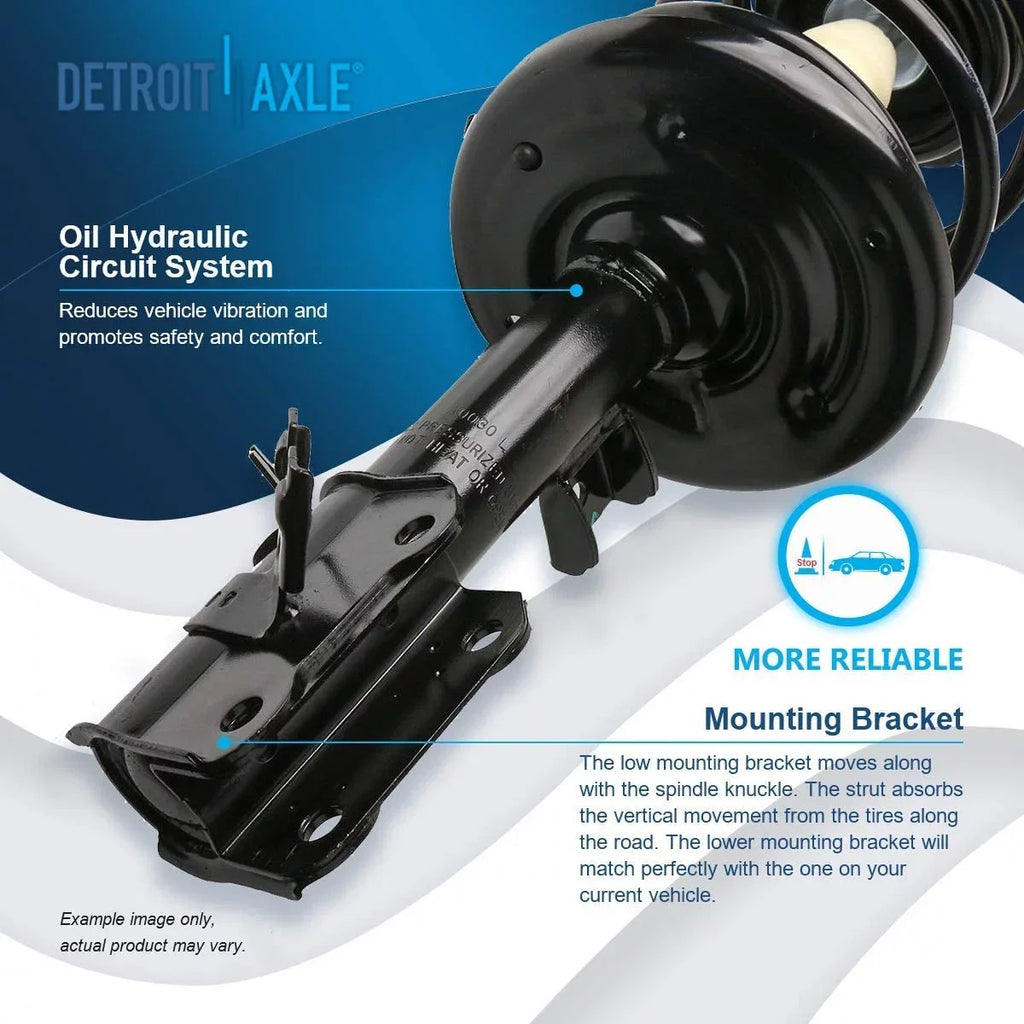 Detroit Axle - Struts Shock Absorbers for 2007-2013 Nissan Altima Complete 2 Front Struts w/Coil Spring 2 Rear Shock Absorbers 2008 2009 2010 2011 Replacement Quick Install Ready Struts Assembly