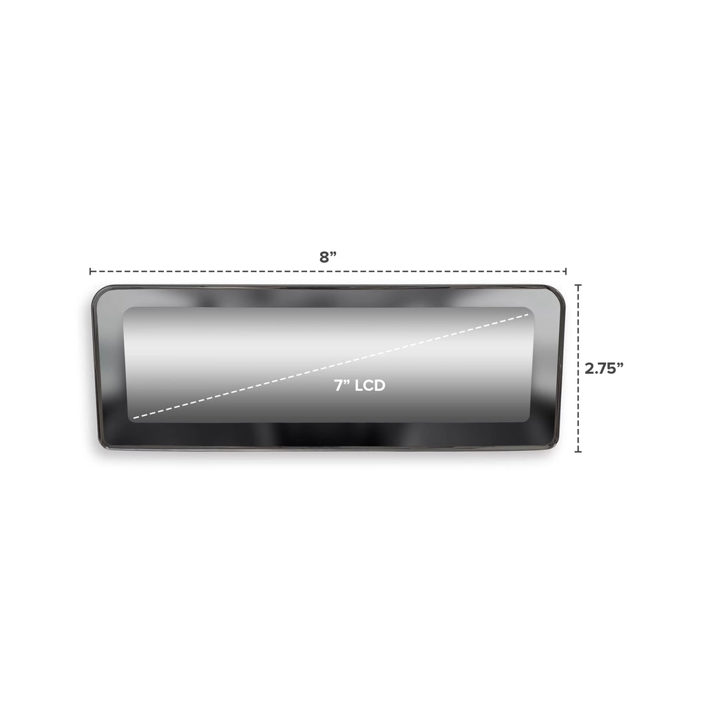 Master Tailgaters Universal Frameless Rear View Mirror with 7" LCD Display, 4 Video Inputs & Enhanced Visibility