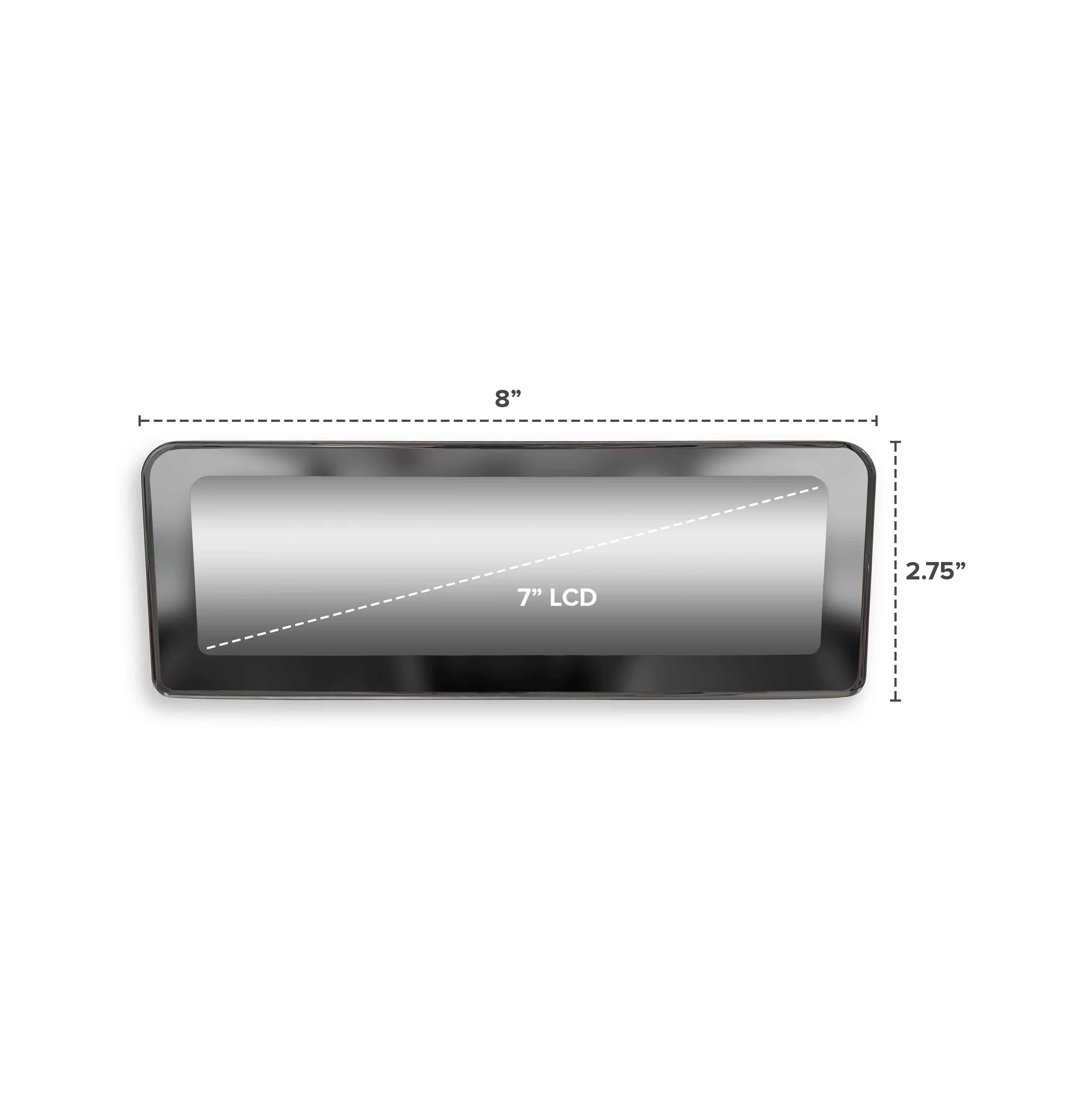 Master Tailgaters Universal Frameless Rear View Mirror with 7" LCD Display, 4 Video Inputs & Enhanced Visibility