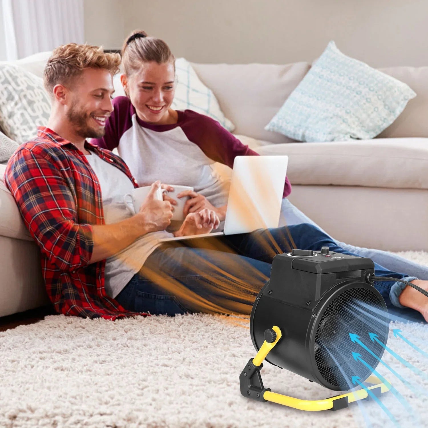 iMounTEK 1500W Portable Electric Space Heater Personal Fan with Overheat Protection Adjustable Temperature Ceramic Heater for Bedroom Office Desk
