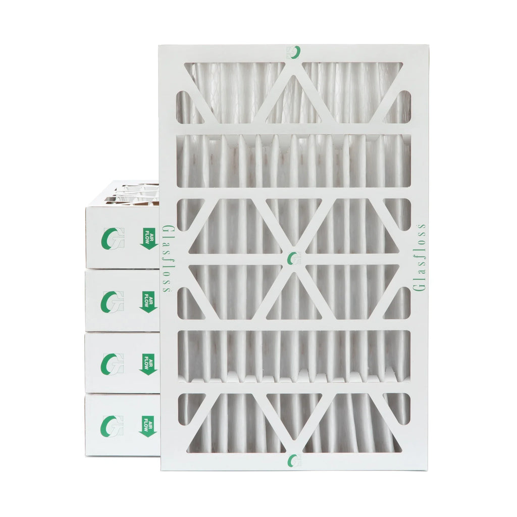 12x24x4 MERV 10 Pleated HVAC Air Filters by Glasfloss. ( Quantity 5 ) Exact Size: 11-3/8 x 23-3/8 x 3-3/4
