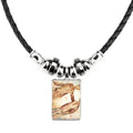 May June Geni Constellation Zodiac Necklace Jewelry Torque Leather Rope Pendant