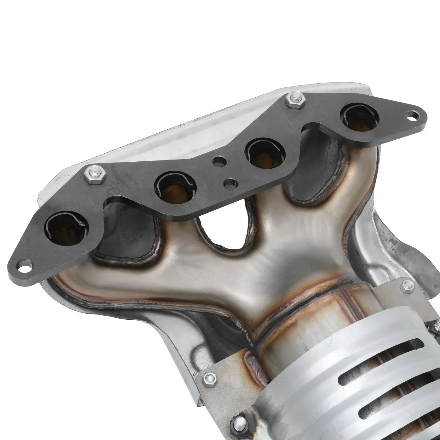 M-AUTO Catalytic Converter Exhaust Manifold with Heat Shield For 2001-2005 Honda Civic, Fits CX DX HX LX VX Models with 1.7L Engine