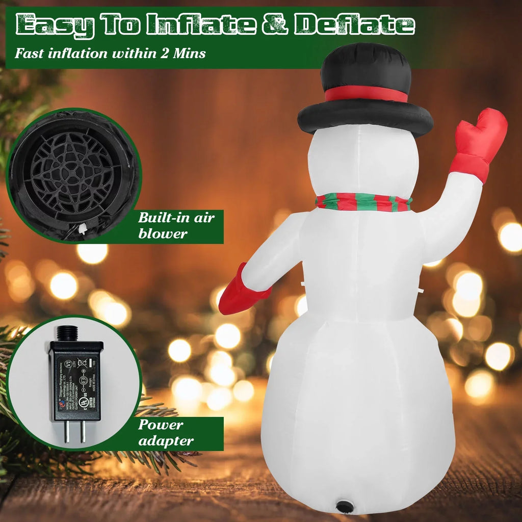 iMountek 7.9ft Christmas Inflatable Giant Snowman, Holiday Blow Up Yard Decoration, Huge Light Up Snowman for Holiday Party Garden Yard Lawn Winter Decor