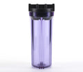 Hydronix HF3-10CLBK14, 10" Clear Housing with Black Rib Cap For RO & Filtration Systems, 1/4" Ports