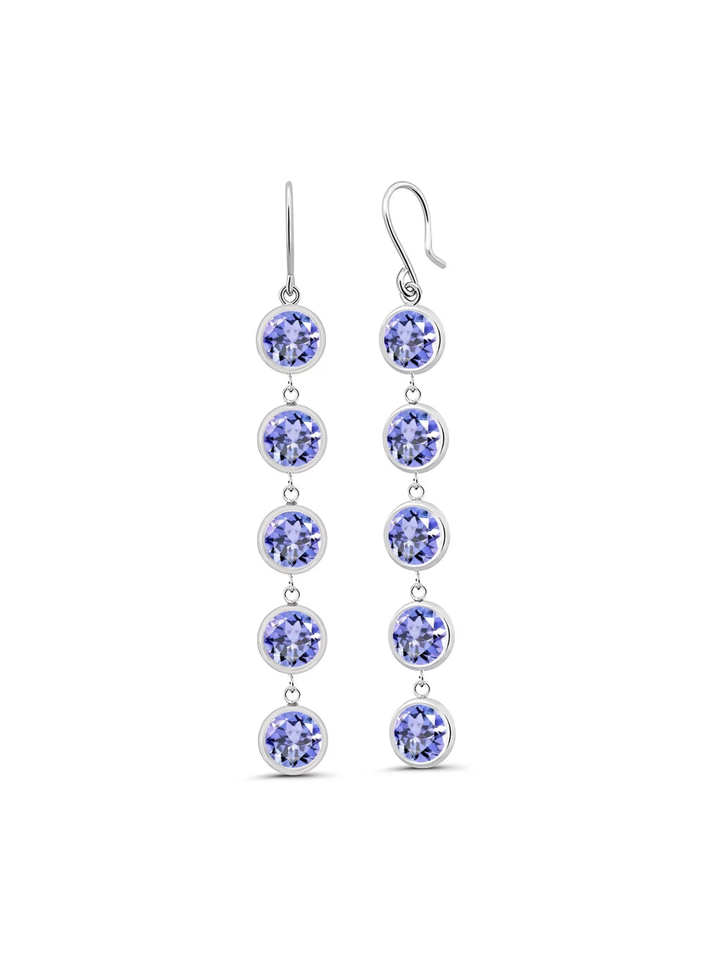 Gem Stone King 9.00 Ct Round Blue Tanzanite 925 Sterling Silver Earrings