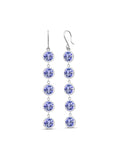 Gem Stone King 9.00 Ct Round Blue Tanzanite 925 Sterling Silver Earrings