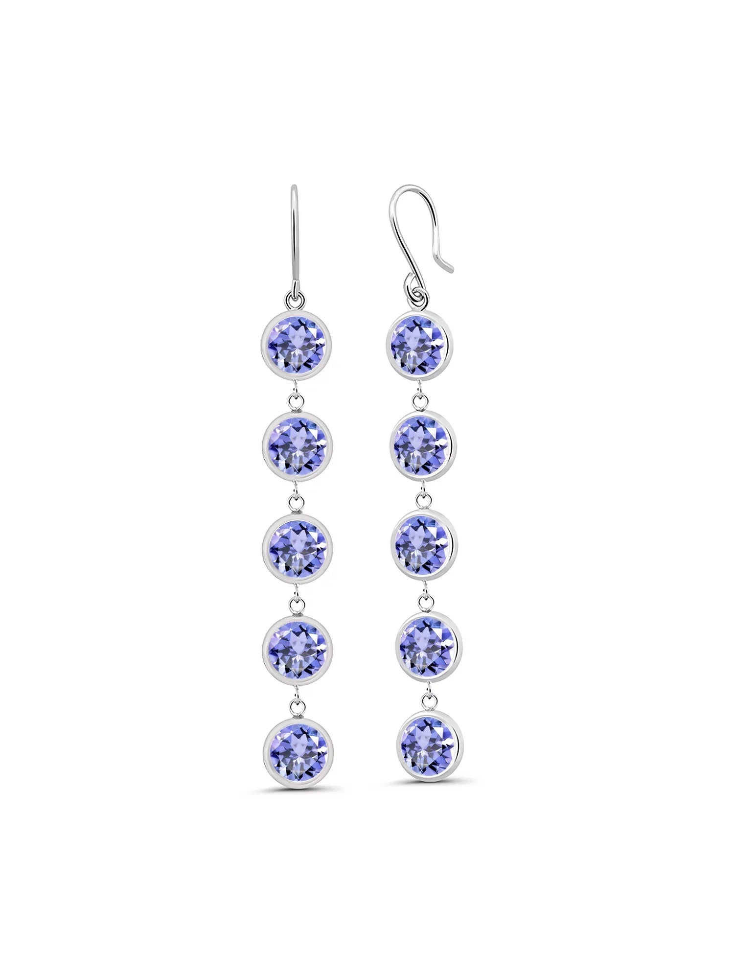 Gem Stone King 9.00 Ct Round Blue Tanzanite 925 Sterling Silver Earrings