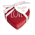 Rae Dunn by Magenta Red Ceramic Drink Coasters Set of 4 LOVE LL
