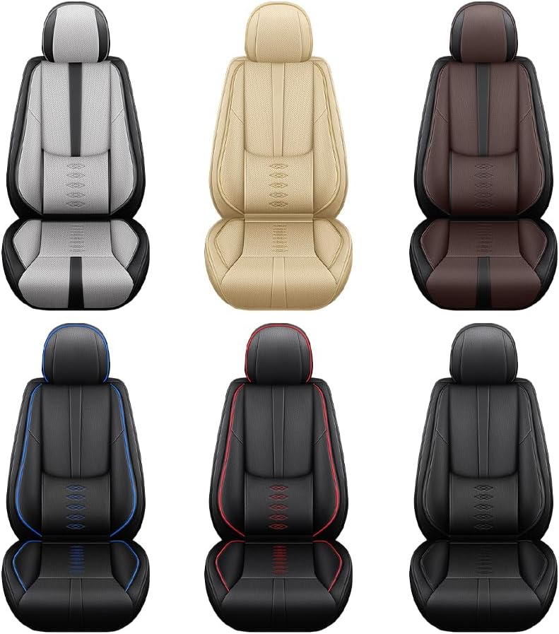 Pick-up Truck Car Seat Covers for Chevrolet Avalanche 2002-2013,Waterproof Leather Seat Covers 2-Seats Standard,Truck Interior Accessories with Airbag,Seat Cover Sets for Avalanche(Black+Red)