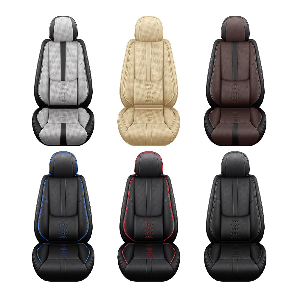Pick-up Truck Car Seat Covers for Chevrolet Avalanche 2002-2013,Waterproof Leather Seat Covers 2-Seats Standard,Truck Interior Accessories with Airbag,Seat Cover Sets for Avalanche(Black+Red)
