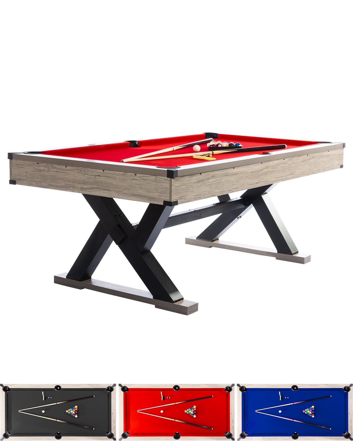 Garvee 7 FT Pool Table, Metal K-Leg Billiard Table