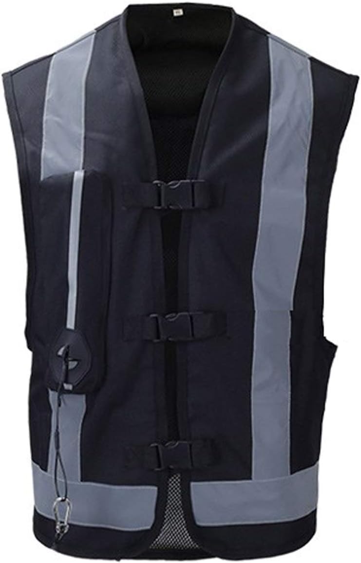Airbag Vest Reflective Strips On The Front And Back To Protect Your Riding Safety At Night Suitable For Cycling In All Seasons, For Men And Women, Black, X Large