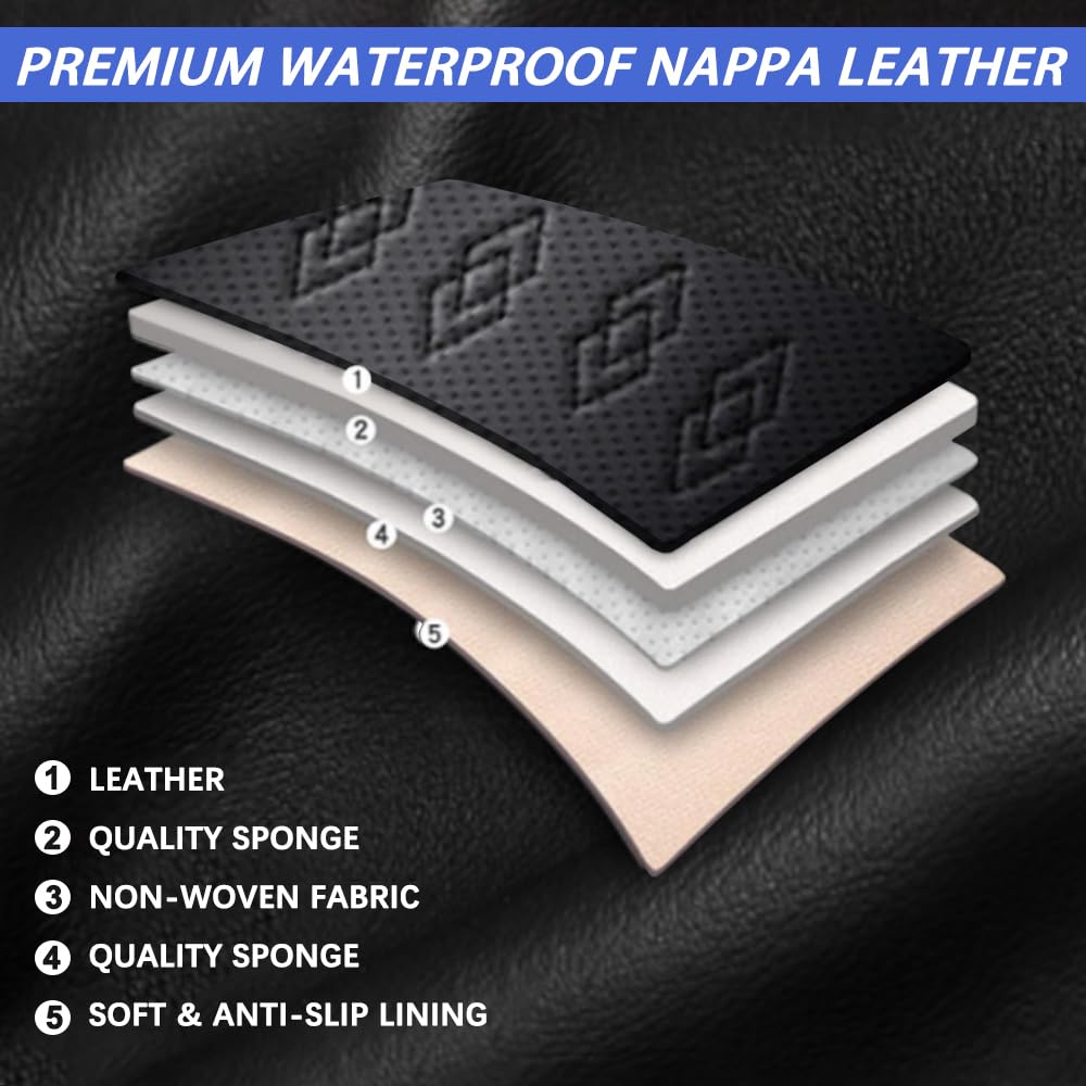 Pick-up Truck Car Seat Covers for Chevrolet Avalanche 2002-2013,Waterproof Leather Seat Covers 2-Seats Standard,Truck Interior Accessories with Airbag,Seat Cover Sets for Avalanche(Black+Red)