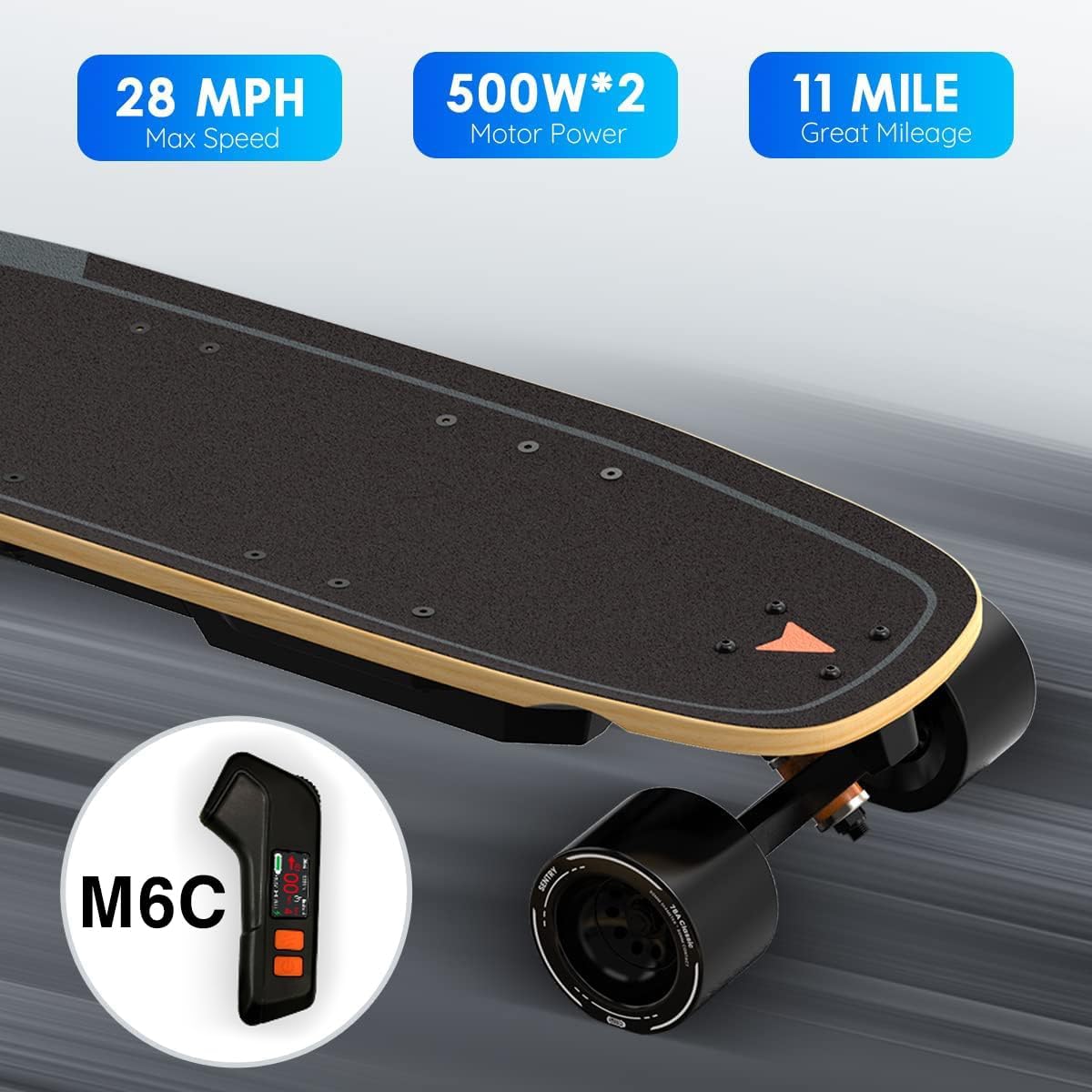 MEEPO Mini Series Electric Skateboard with Remote, Up to 26-32 MPH Top Speed, 11-24Miles Range,330 Pounds Max Load, 30-34 Inches Maple Cruiser for Adults and Teens, Mini5 MINI3 Max Edge Flow