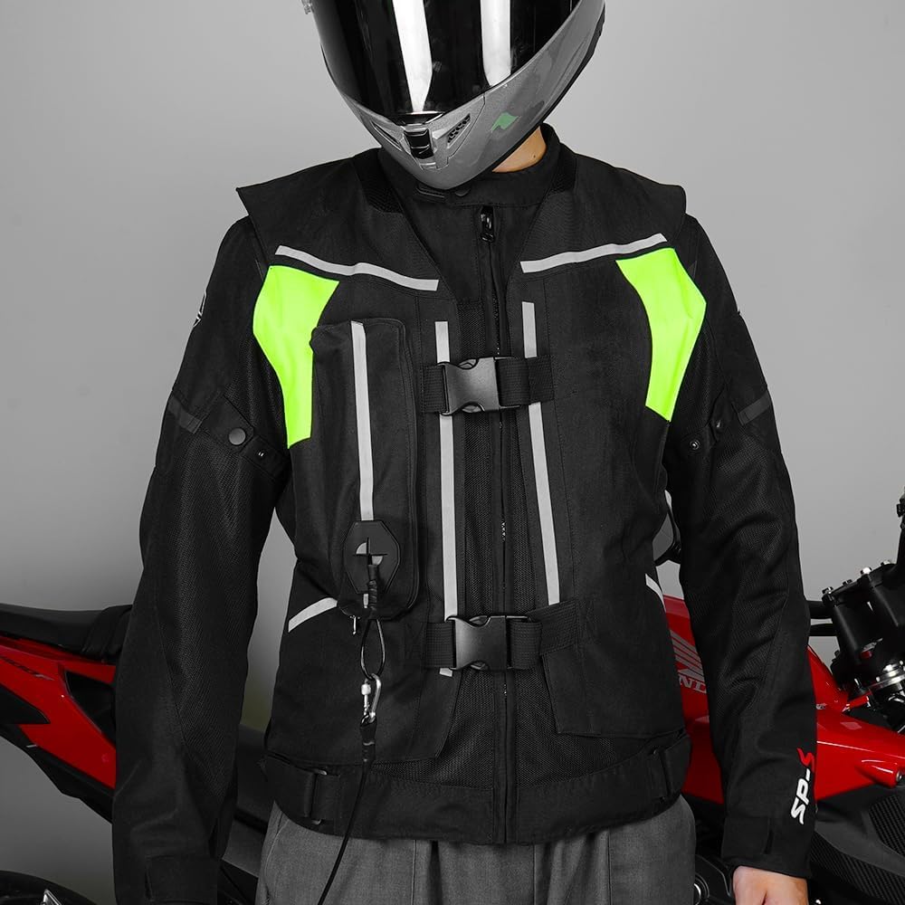Upgraded Motorcycle Airbag Protective Vest,Inflatable Equestrian Vest with Reflective for Motocross ATV UTV
