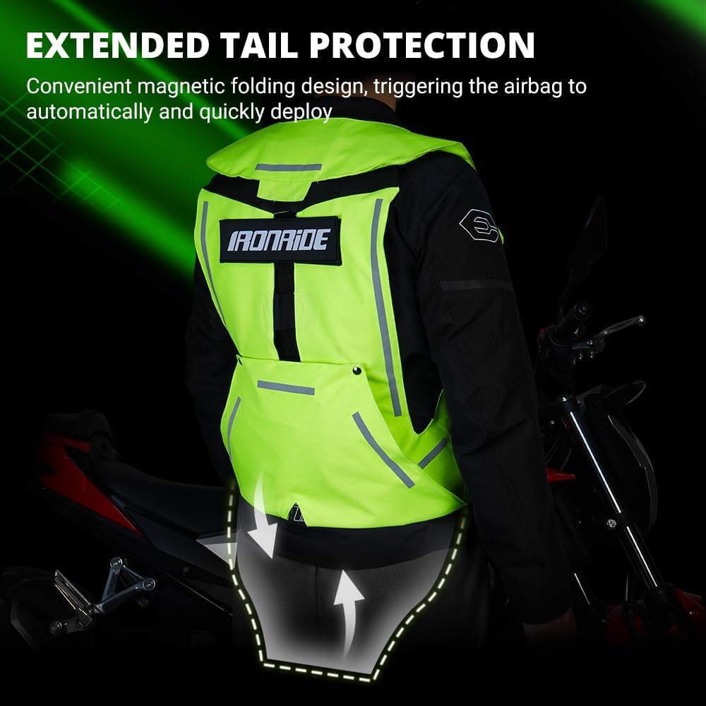Upgraded Motorcycle Airbag Protective Vest,Inflatable Equestrian Vest with Reflective for Motocross ATV UTV