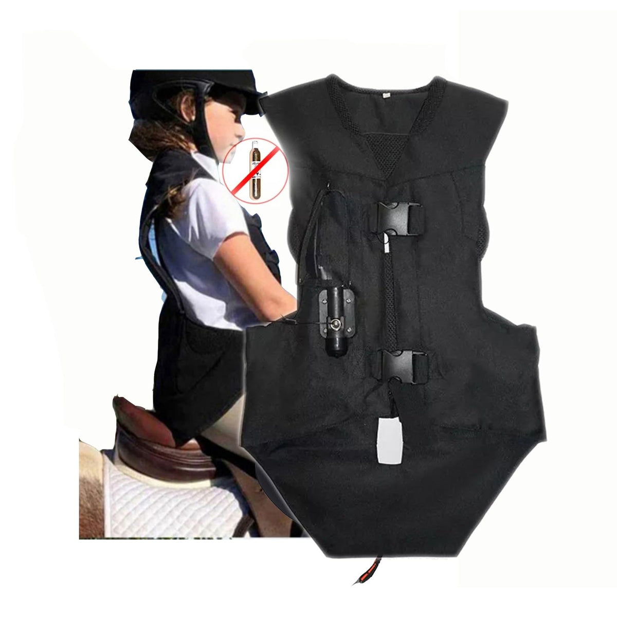 Child Equestrian Airbag Vest Motorcycles/bicycle Cycling Jacket Light Weight, Suitable For All Kinds Of Cycling(Medium)