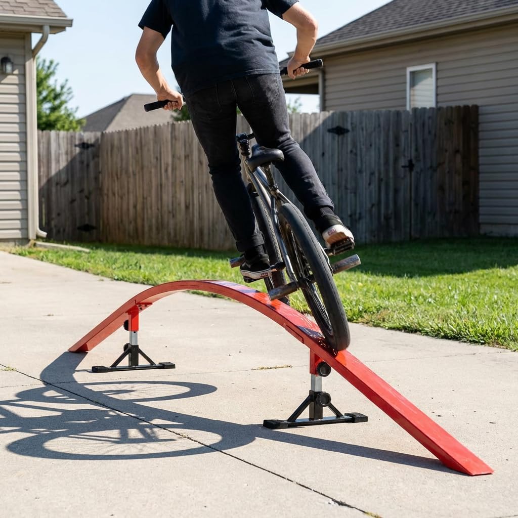 Freshpark Ultimate Grind Rail Kit â Modular Skate Rail Set with 6FT Flat Bar, 12FT Rainbow Rail & 2 Adjustable Pole Jams â Multi-Sport Grind Rail for Skateboard, BMX, Scooter, Snowboard