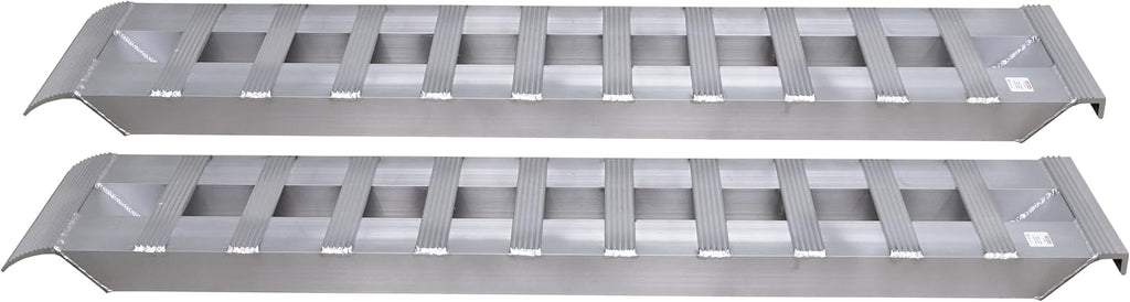 GEN-Y Hitch Extreme Duty Aluminum Loading Ramps - Set of 2, 6 Feet Long x 15 Inches Wide, 10000 LBS Capacity, Hybrid Hook and Plate Ends, Serrated Cross Rungs for Maximum Traction