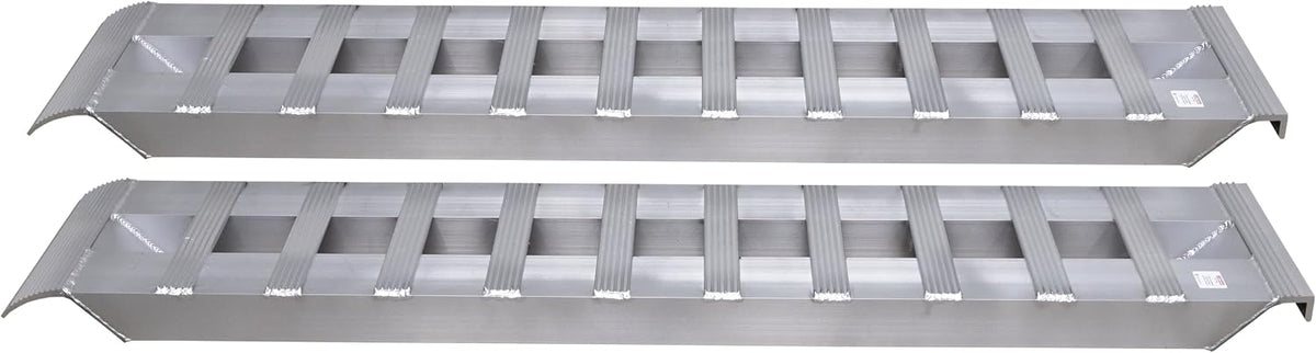 GEN-Y Hitch Extreme Duty Aluminum Loading Ramps - Set of 2, 6 Feet Long x 15 Inches Wide, 10000 LBS Capacity, Hybrid Hook and Plate Ends, Serrated Cross Rungs for Maximum Traction