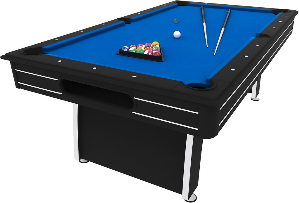 Fat Cat Tucson 7 Foot Pool Table with Automatic Ball Return, Billiard Table with Arcade Style Black Finish, 818 Bumpers, Includes Cues and Balls