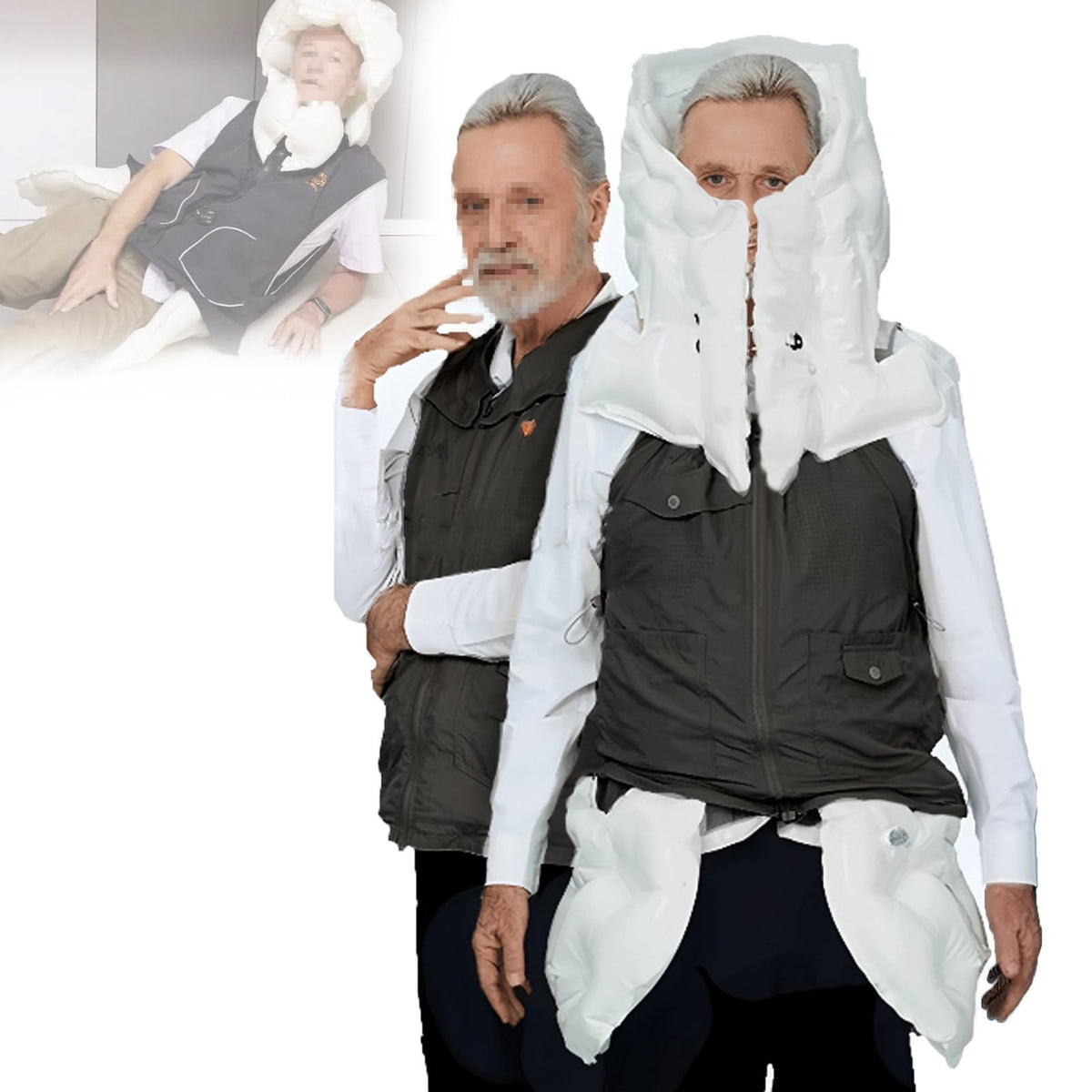 Anti-Fall Air-bag Vest for Elderly, Outdoor Safety Jacket with APP Tracking for Safety