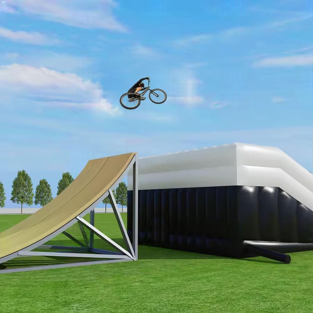 Commercial Inflatable Airbag Lander - PVC BMX Jump Ramp Inflatable Airbag Landing for MTB, BMX, Action Sports, Indoor/Outdoor Use, 20x13x6ft