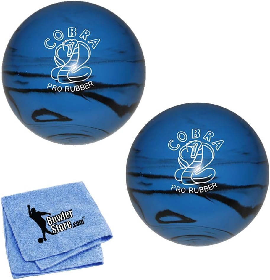 EPCO Duckpin Bowling Ball - Cobra Pro Rubber - Blue & Black (4 7/8 inch- 3lbs. 12oz.) - 2 Balls