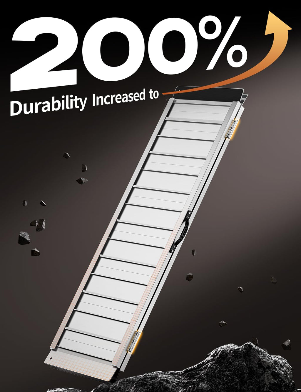 FACHNUO Black Aluminum 3FT Wheelchair Ramp, All-Weather Use, Easy to Clean