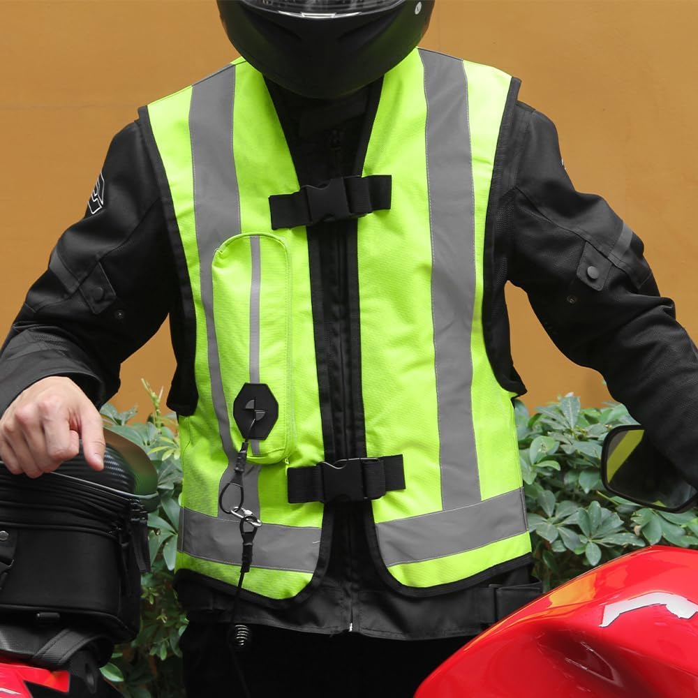 Upgraded Motorcycle Airbag Protective Vest,Inflatable Equestrian Vest with Reflective for Motocross ATV UTV