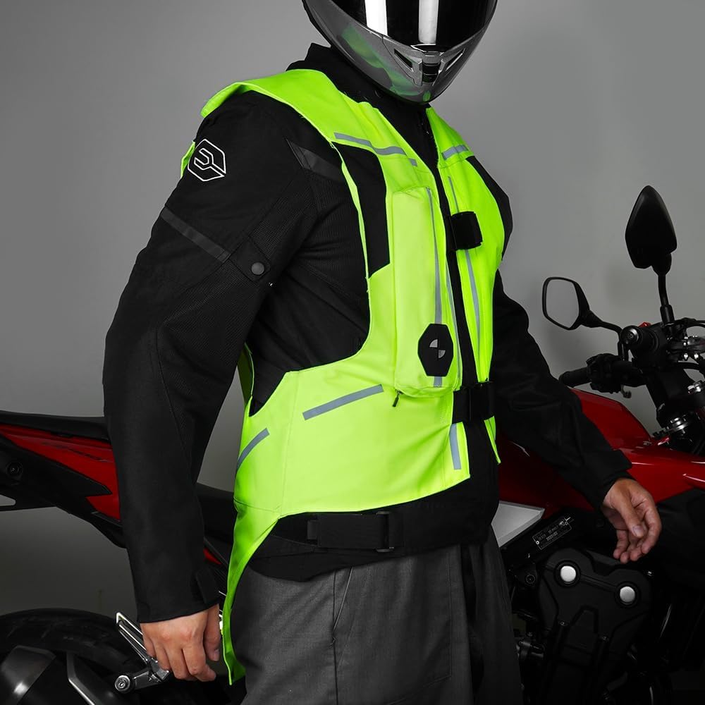 Upgraded Motorcycle Airbag Protective Vest,Inflatable Equestrian Vest with Reflective for Motocross ATV UTV