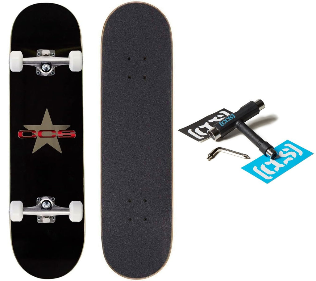 [CCS] Skateboard Complete | Maple Wood | Professional Grade | Fully Assembled with Skate Tool & Stickers | Adults, Kids, Teens, Youth | Boys & Girls