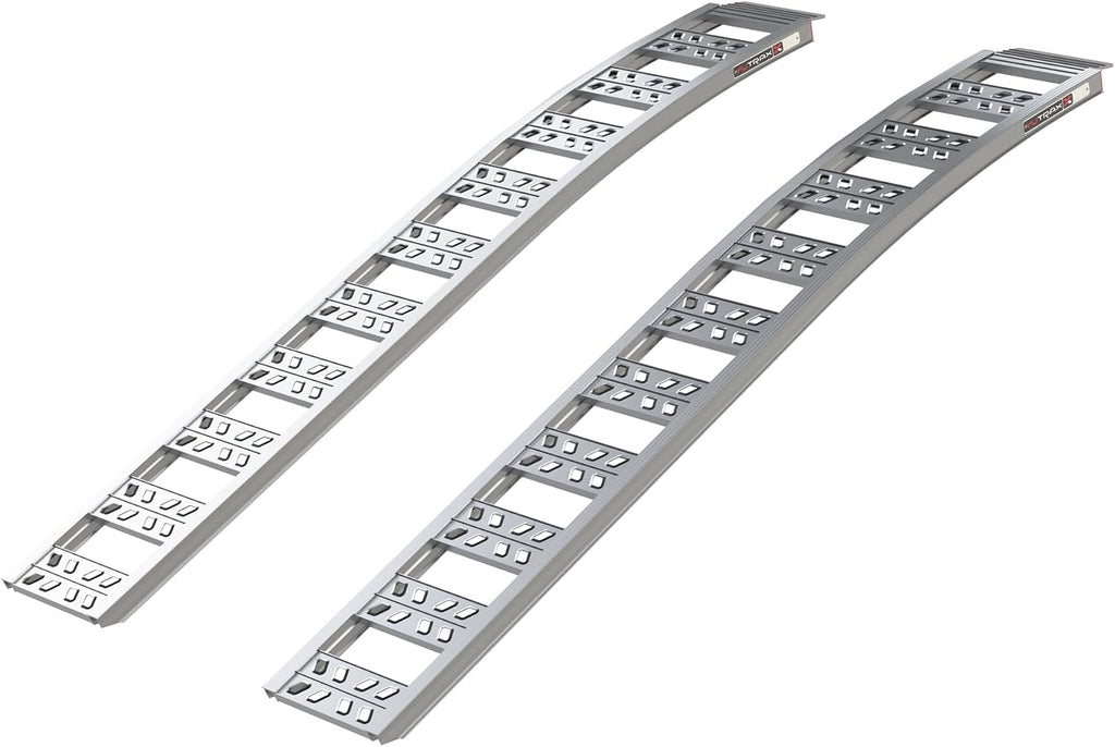 YutraxÂ® 90â Heavy-Duty Arched Ramps, High-Strength Extruded Aluminum, 3000 lb. Load Capacity, Arched Design, ATV/UTV/Golf Cart/Riding Lawn Mower Loading, Pair, YR501