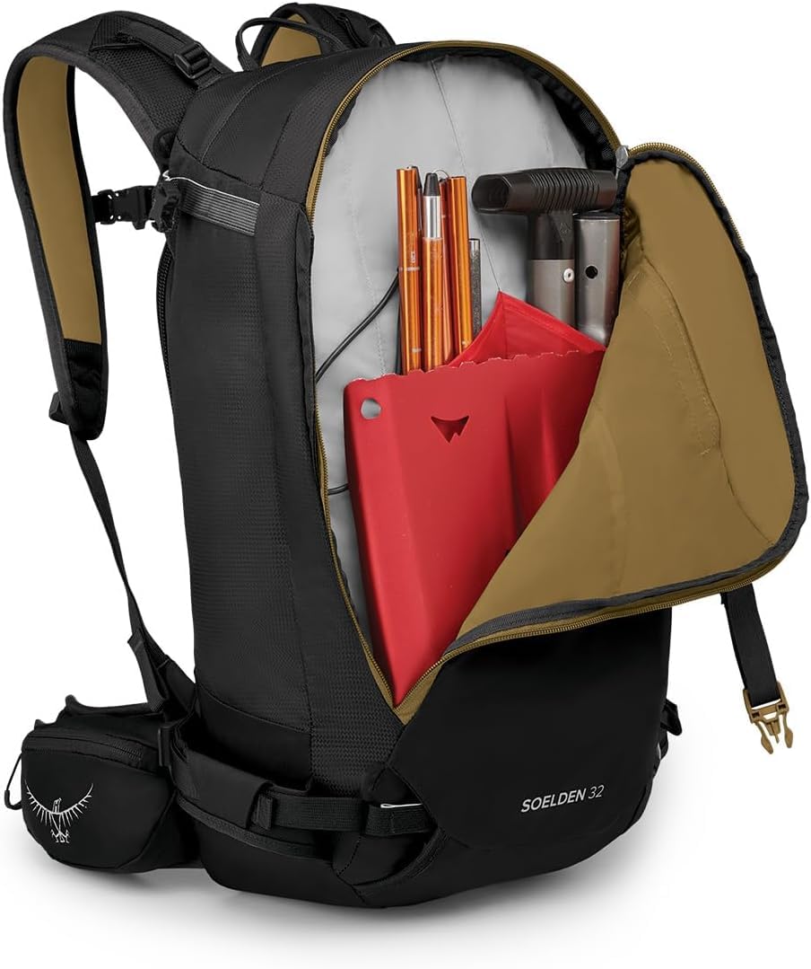Osprey Soelden Pro 32L Men's Ski and Snowboard Backpack with E2 Airbag System, Red Mountain