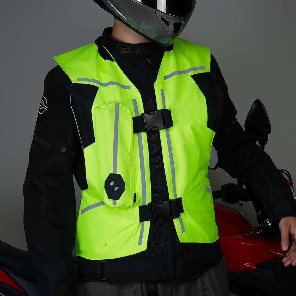 Upgraded Motorcycle Airbag Protective Vest,Inflatable Equestrian Vest with Reflective for Motocross ATV UTV