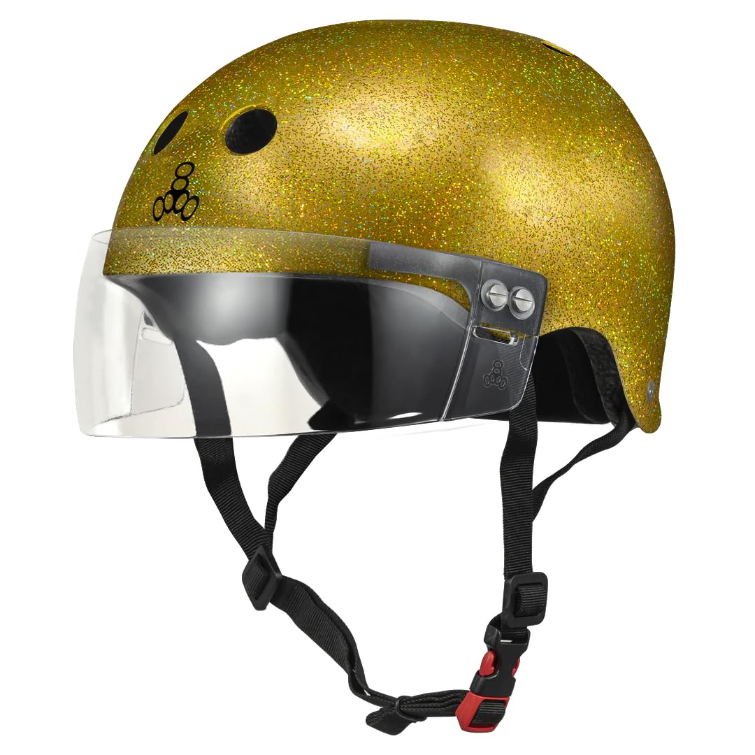 Triple Eight The Certified Sweatsaver Helmet with Visor for Roller Derby, Skateboarding and BMX
