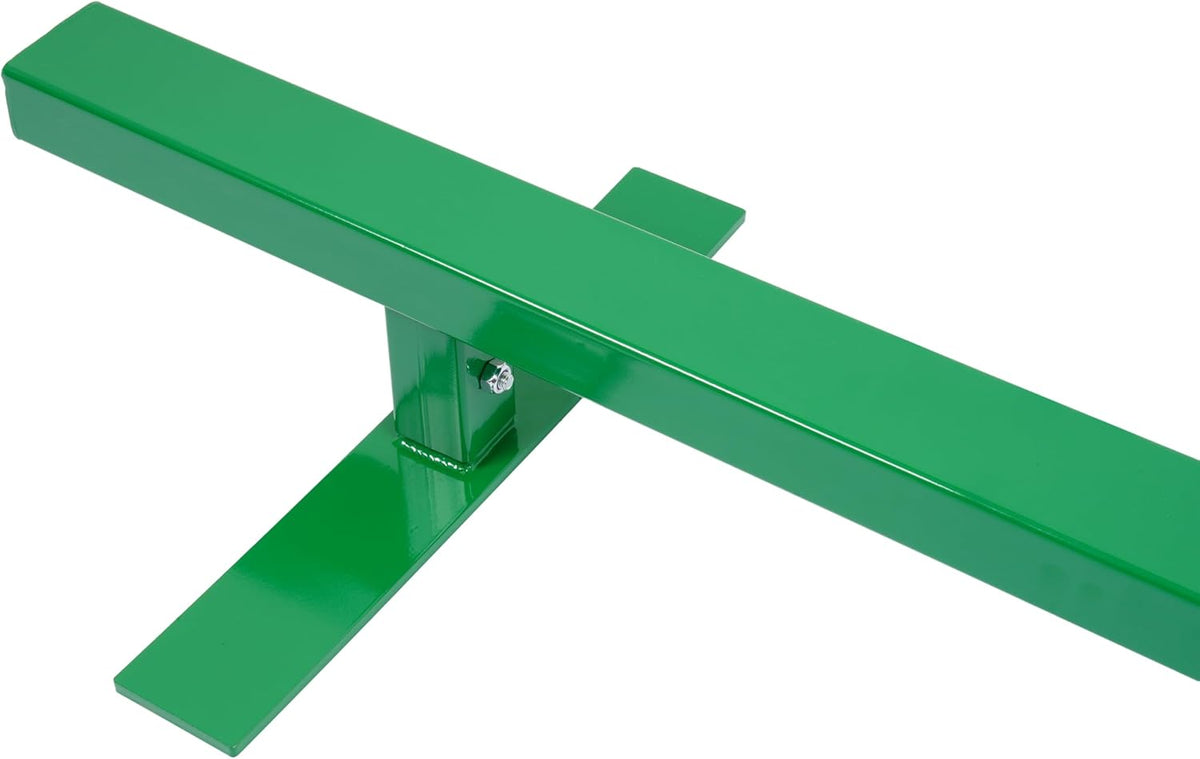 ALMULOO 85In Flat Skate Rail with Bump - Portable Heavy-Duty Steel Grinding