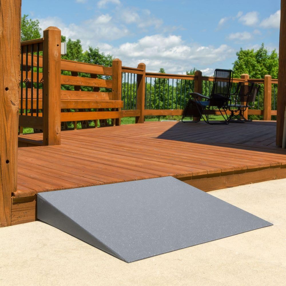 5" Doorway Threshold Wheelchair Ramp, 800 lb Cap, Solid Foam, Silver Spring